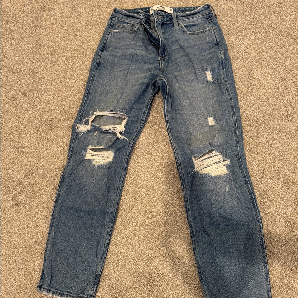 Distressed Blue Jeans